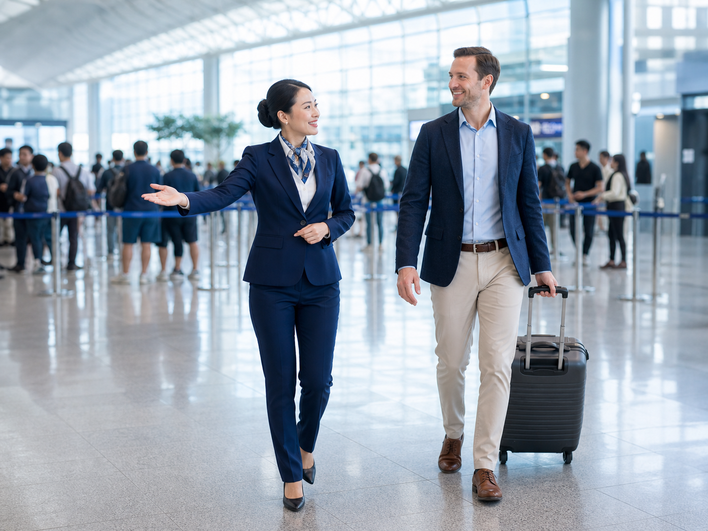 Vietnam airport arrival assistance guiding a traveler